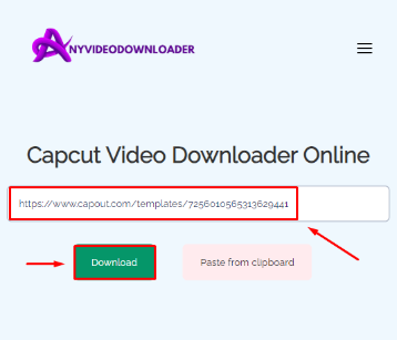 Cupcut Video Downloader paste the link and click download button