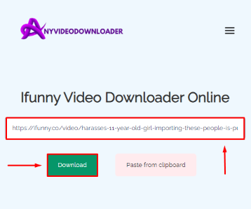 Ifunny Video Downloader paste url and click download