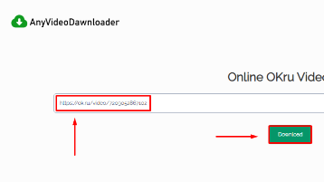OKru Video Downloader paste the link and cluck download