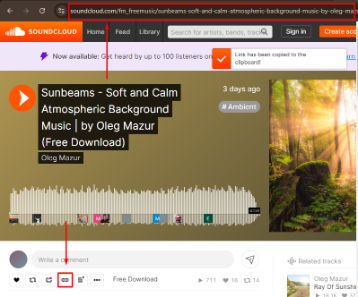 Soundcloud Music Downloader copy link