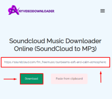 Soundcloud Music Downloader paste link and click download.