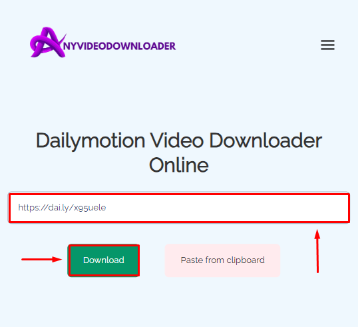 Dailymotion Video Downloader paste url and click download