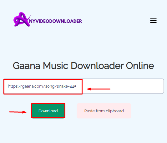 Gaana Music Downloader paste the link and click download